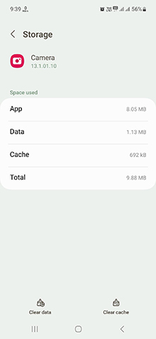 clear cache for samsung camera
