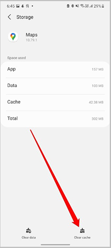 clear cache on google maps