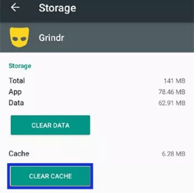 clear grindr app cache