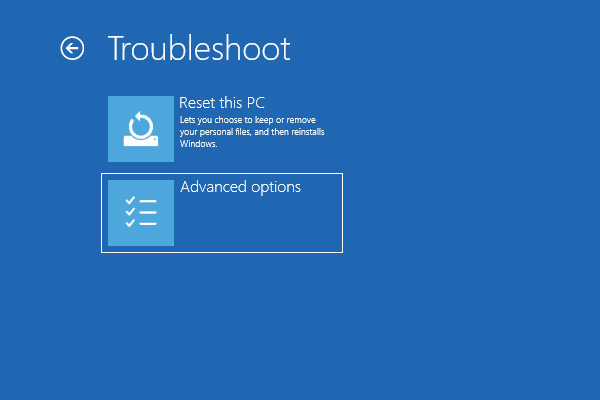 click advanced options