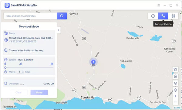 click move to teleport using easeus mobianygo