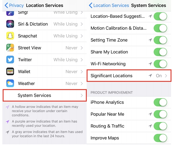 What Is Significant Locations on iPhone find history location