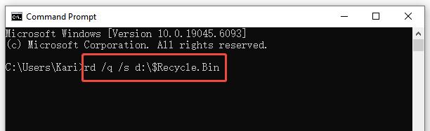 cmd empty recycle bin
