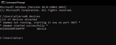adb devices command line