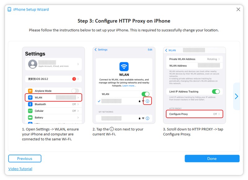 configure http proxy on iphone anygo