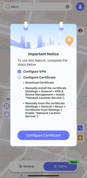 configure vpn anygo native mode