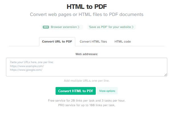 convert html to pdf