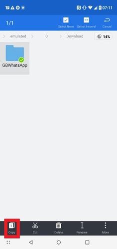 copy gbwhatsapp folder android