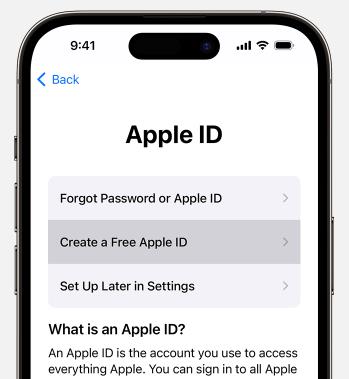 create a free apple id