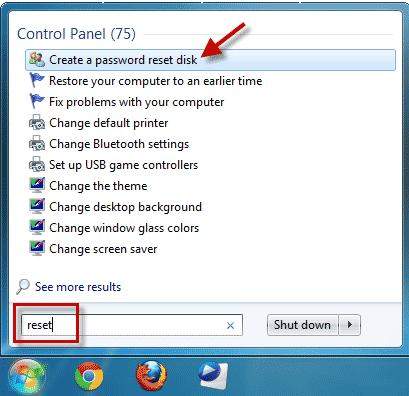 create a windows password reset disk