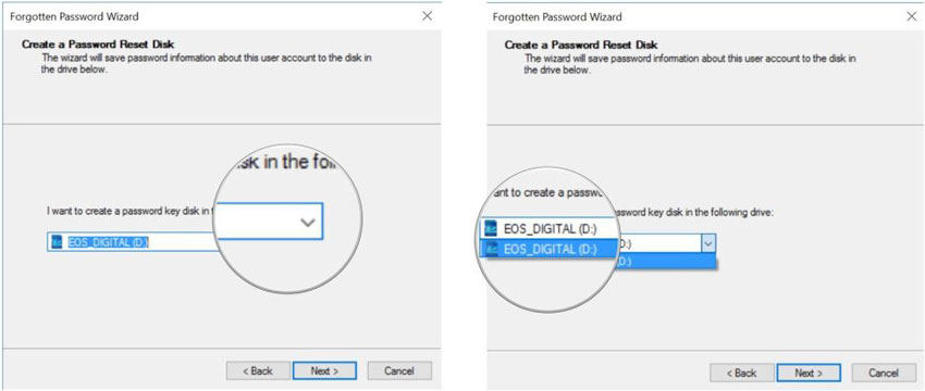 create a password reset disk