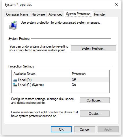 create a restore point