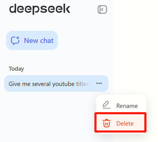 delete deepseek chat record