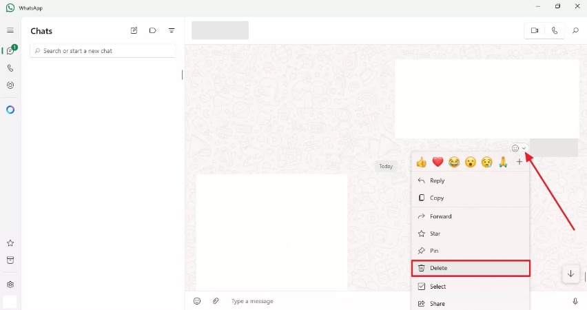 tap on the delete option