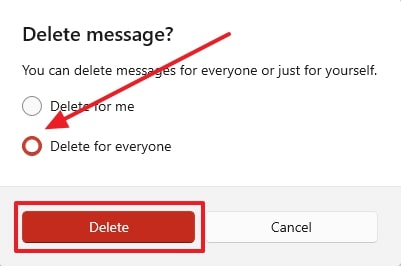 choose delete for everyone
