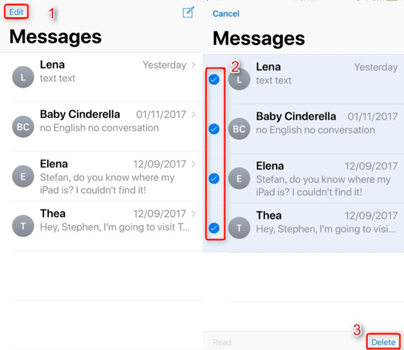 Delete All The Messages to Fix iPhone Shows Unread Text Messages But There Are None