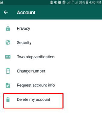 delete whatsapp account