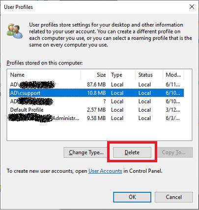 delete windows account