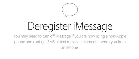 deregister imessage