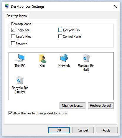 Desktop Icon Settings