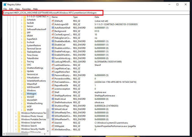 use registry to login windows 11