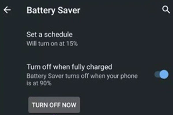 disable battery saver