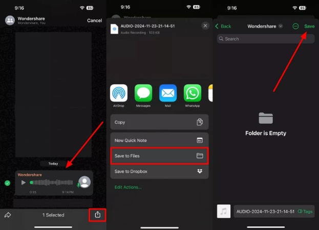 save to files iphone