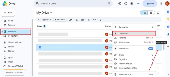 download cloud RAR file copy