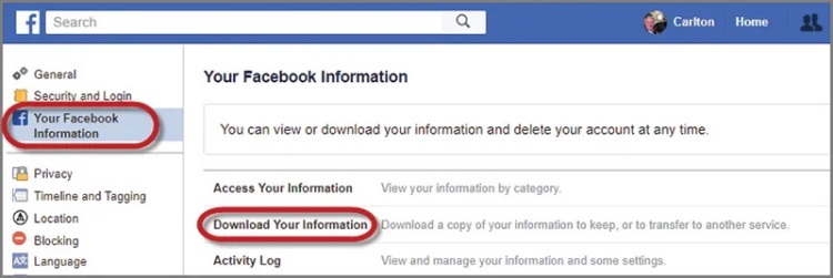 download your information