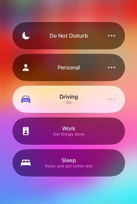 turn off driving mode on iphone via contral center
