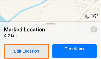 Edit location to pin a location on Apple Maps