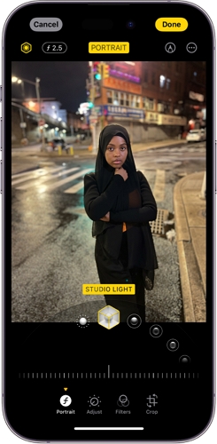 edit pictures in portrait mode iphone