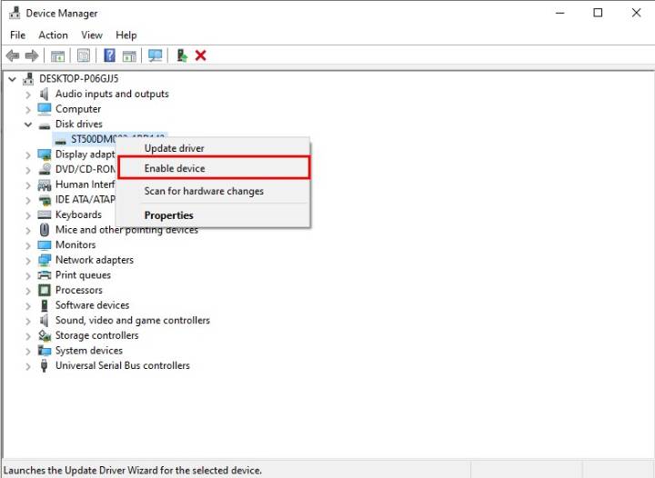 enable NVMe device