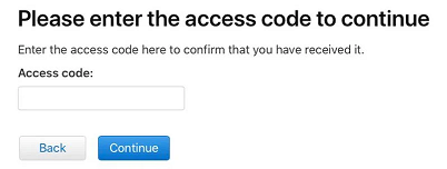enter access code to delete Apple account completely