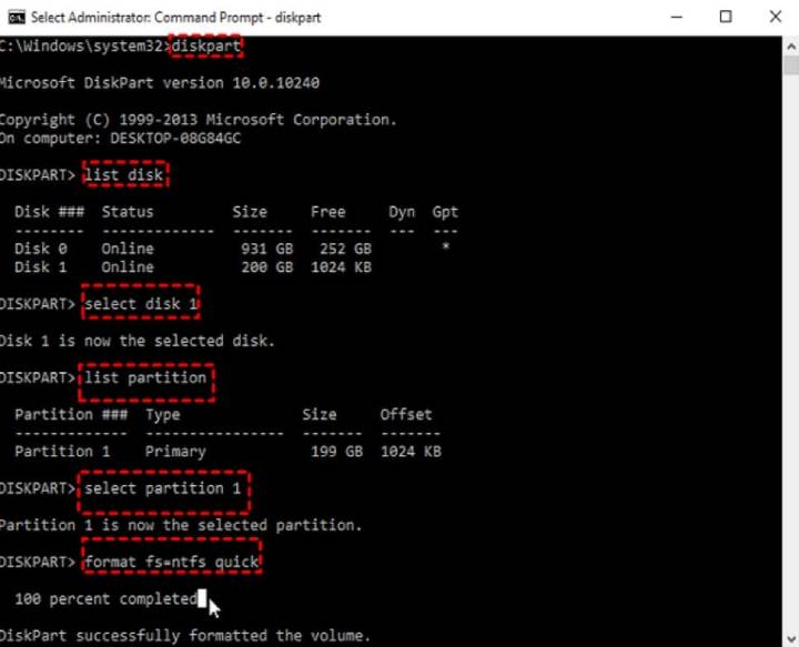 type the commands and enter