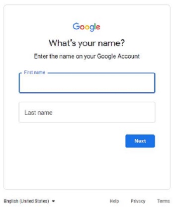 enter the name on Gmail