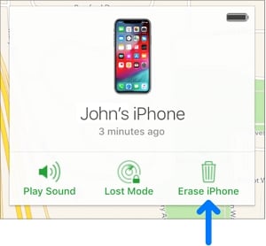 Erase iPhone from iCloud