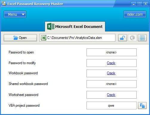 excel password recover