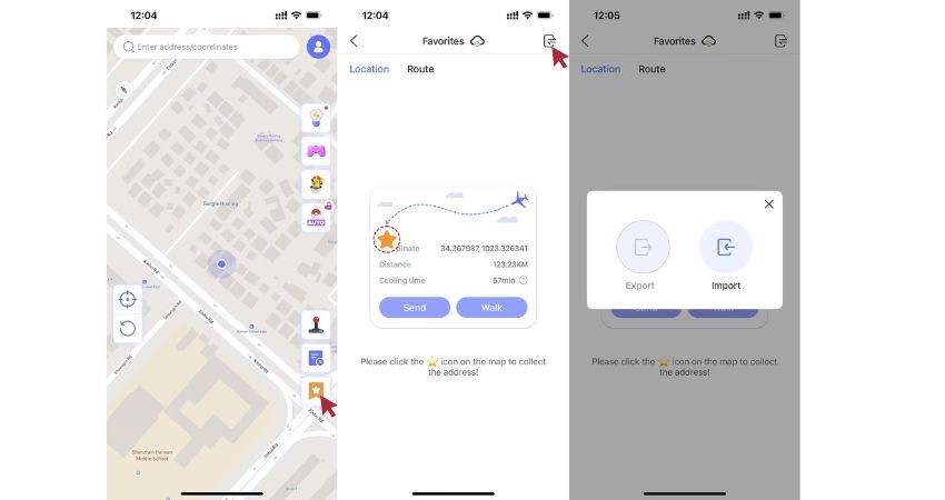 export and import routes