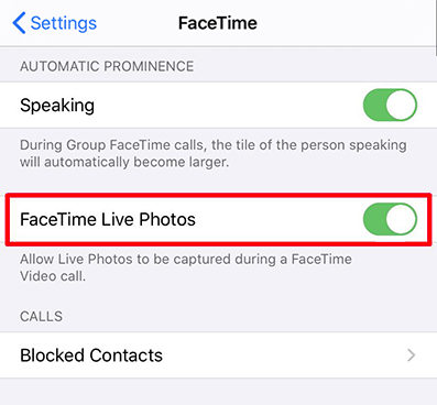 facetime live photos