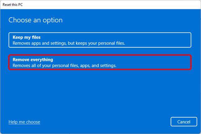 how to erase everything windows 11