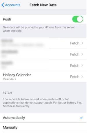fetch new data settings