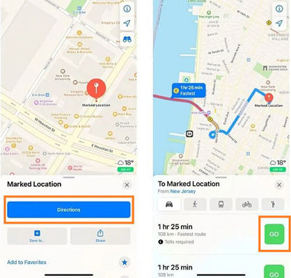 Appleマップでの運転中に方向を見つけます