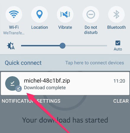 find download notification samsung