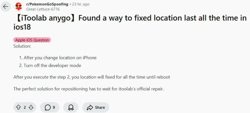 fix anygo location not working on ios 18