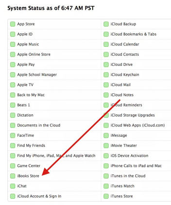 Look at the Apple Servers to Fix iBooks Won't Download 2