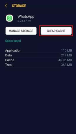 press the clear cache button