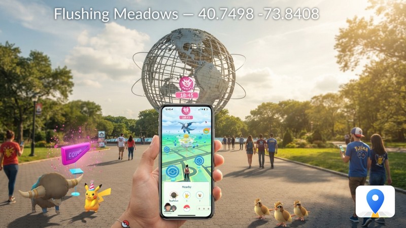 flushing meadows new york pokemon go coordinates