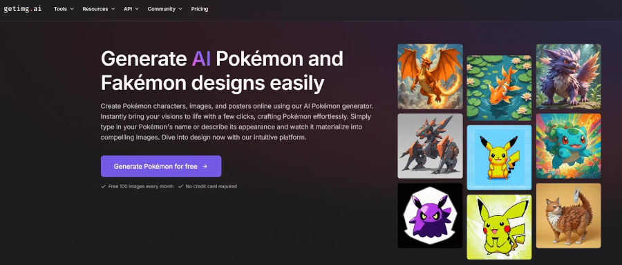 getimg.ai generate ai pokemon