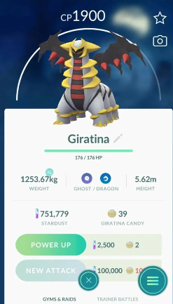 giratina pokemon go